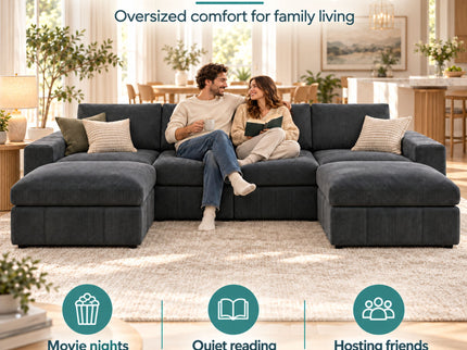 Modular Sectional Sofa, Reversible Set