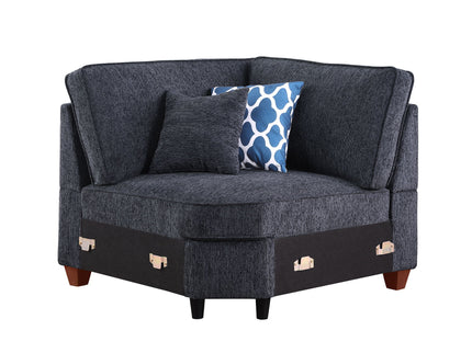 Gina - Sectional Sofa With Ottoman - Black