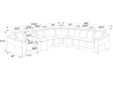 Modular Sectional & Recliner Seat And Adjustable Headrest