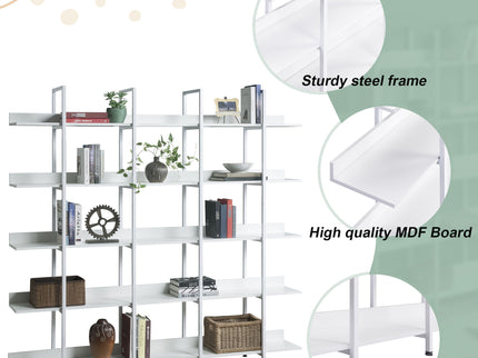 Vintage Industrial 5 Tier Open Bookcase