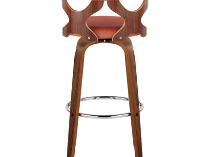 Gardenia - Mid Century Modern Fixed Height Barstool With Swivel With Round Footrest (Set of 2)