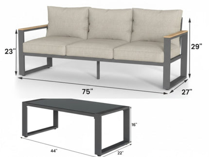 Modern Outdoor Sofa Set With Coffee Table