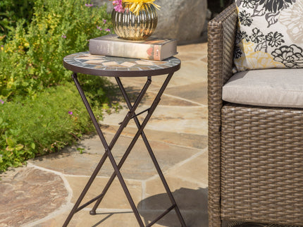 Silvester - End Table - Beige / Black