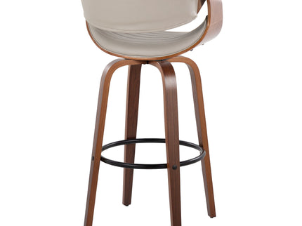 Symphony - Mid Century Modern Fixed Height Barstool With Swivel With Round Footrest (Set of 2)