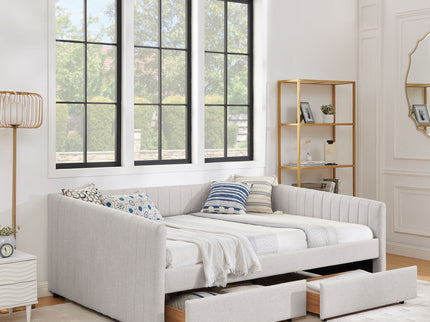 Upholstered Queen Daybed With 2 Drawers