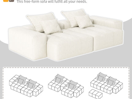 Modern Oversized Diy Combination Modular Sectional Sofa With Pillows