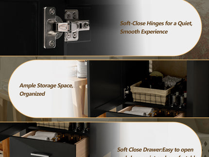 Bathroom Vanity With Sink, Frame And Drawer