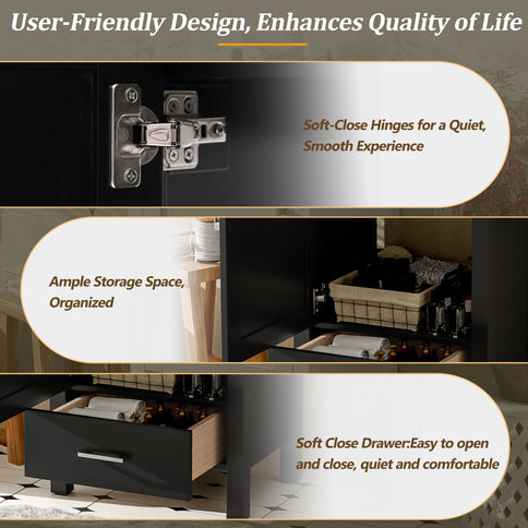 Bathroom Vanity With Sink, Frame And Drawer