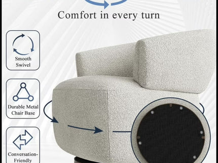 Swivel Barrel Accent Oversized Club Chair