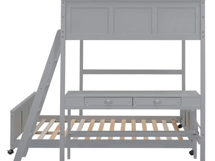 Full Over Full Bunk Bed With Desk