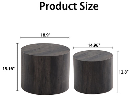 Modern Round Nesting Coffee Table (Set of 2)