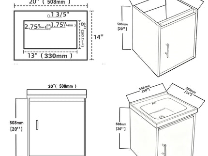 Floating Bathroom Vanity Combo, Wall Mounted Cabinet With Sink & Soft Close Doors For Small Bathrooms