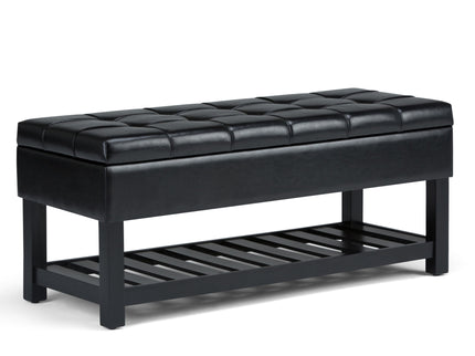 Saxon - Upholstered Transitional Storage Ottoman Bench