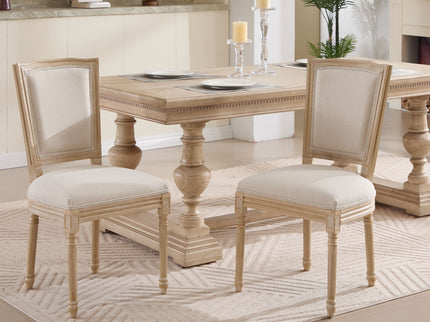 Dining Chairs Upholstered With T - Shaped Back (Set of 2) - Beige