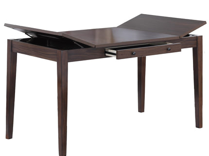 6 Piece Counter Height Dining Set Table With Storage Ladder Back Chairs And Bench - Walnut
