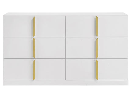 Lauryn - 6 Drawer Dresser Cabinet - Gloss White