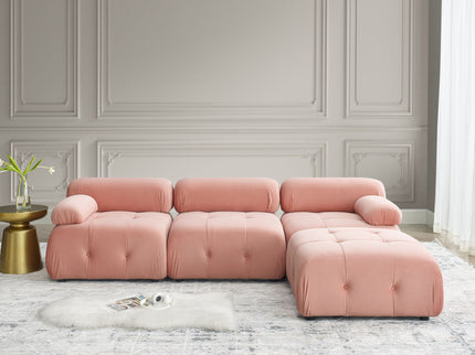 Modular Sectional Sofa, Button Tufted Design With Diy L-Shaped Layout, Reversible Ottoman