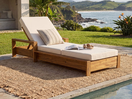 Chaise Lounge With 3 Fold Cushion Set, 3 Position Adjustable Backrest