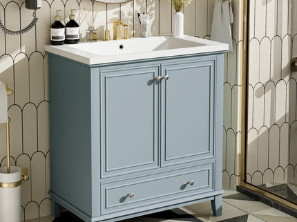 Modern Bathroom Vanity With Sink Combo, Multi Functional Cabinet With Doors And Drawer