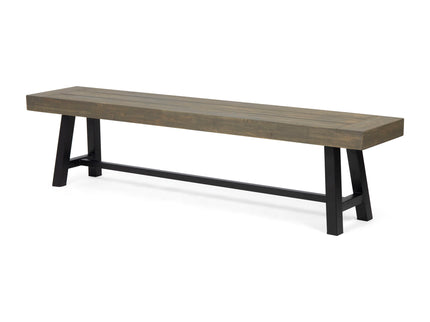 Outdoor Patio Bench - Gray / Rustic Metal