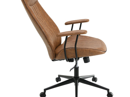Hiram - Upholstered Adjustable Chair With High Back Support - Brown