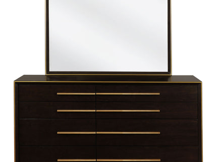 Prescott - 8 Drawer Dresser With Mirror - Smoked Peppercorn Brown
