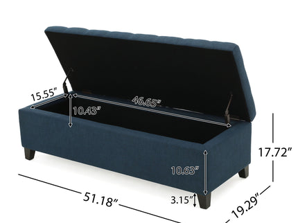 Upholstered Storage Ottoman Bench, Foot Rest For Bedroom