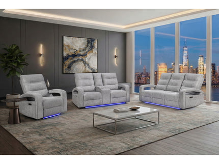 Isolde - Power Reclining Loveseat With LED Lighting - Gray