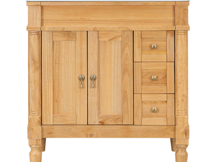 Modern Bathroom Vanity With Ceramic Sink, Soft Close Doors, Adjustable Shelves