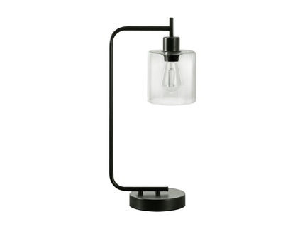 Lighting, Table Lamp, USB Port Included, Glass Shade, Modern - Black