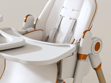 Adjustable Baby High Chair 0-6 Years, Portable Infant Feeding Seat With Safety Belt, Silent Lockable Wheels