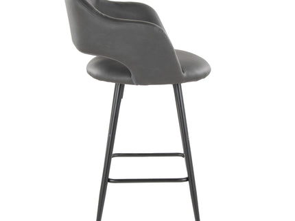 Margarite - Contemporary Fixed Height Counter Stool With Square Footrest (Set of 2)