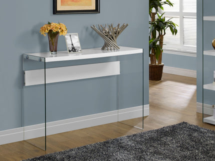 Accent Console Table For Entryway, Glossy Spacious Surface