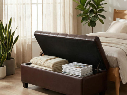 Storage Ottoman Bench With Safety Hinges