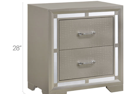 Elegant Nightstand - Silver Champagne