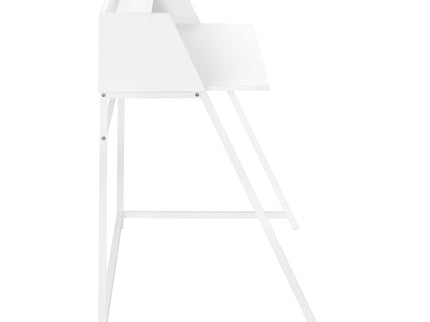 Computer Desk For Home Office, Laptop, Storage Shelves, Marble Look Contemporary & Modern