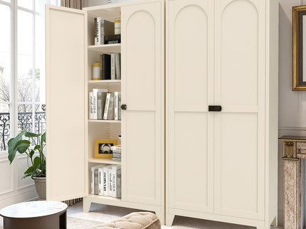 Shapely Doors Cabinet, Metal Storage Cabinet With Doors And Adjustable Shelves