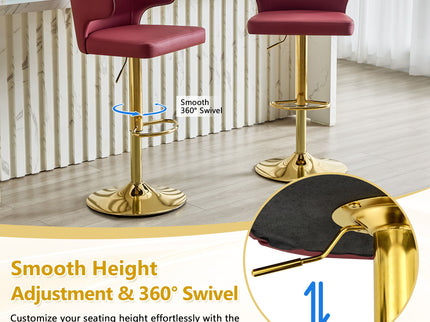 Adjustable Swivel Bar Chair With High Back Support