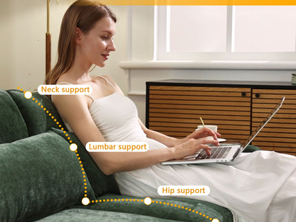 Elegant Sofa With Ergonomic Design And Lumbar Pillows