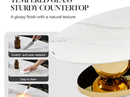 Oval Coffee Table With Geometric Precision