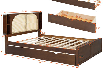 Headboard Bed With 2 Drawers And Trundle