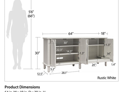 Selena - Credenza - Rustic White