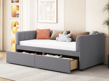 Upholstered Daybed With Ergonomic Design Backrest
