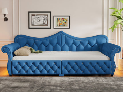 Upholstered Daybed With LED Lighting And Nailhead Trim