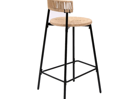 Boho Style Handwoven Paper Rope Counter Stools (Set of 2)