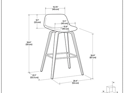 Randolph Bentwood - Upholstered Counter / Bar Height Stool (Set of 2)