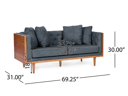 Retro Modern Loveseat With Button Tufted Upholstery