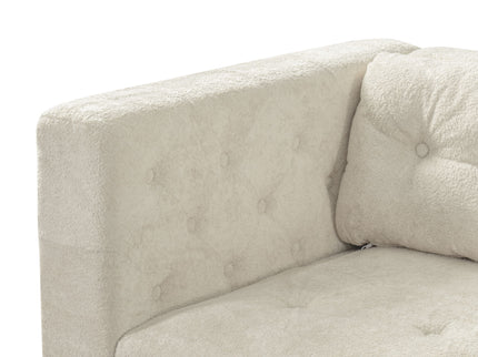 3 Seater Sofa With Square Arms, Tufted Pillow Back For Living Room