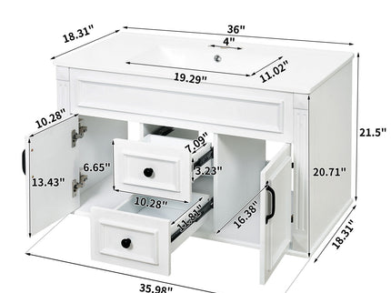 French Simple Style Wall Mounted Bathroom Cabinet With Sink