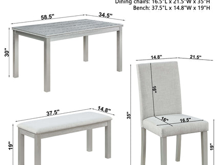 Dining Table Set With Crystal Decoration And Upholstered Chairs